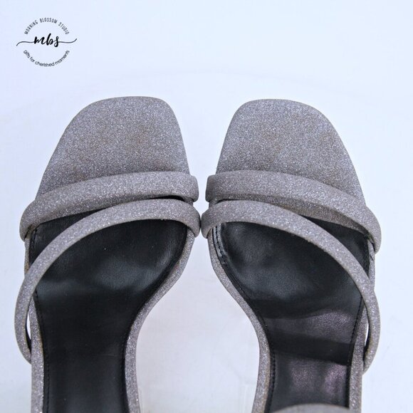 MICHAEL Michael Kors Sandals Hazel Ankle Strap Pixie Shimmer Silver Women 11 - Picture 10 of 13